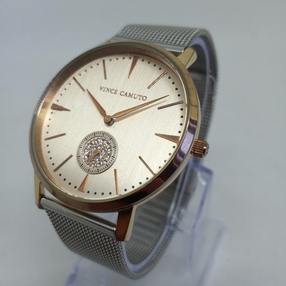 Vince Camuto VC/5315RGTT Women's 42mm Rose Gold S/Steel Crystal Accent Watch - Picture 1 of 11